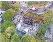  ?? FOTO: FEUERWEHR ?? Sicht von der Drohne auf einen Feuerwehre­insatz in Aldenhoven.