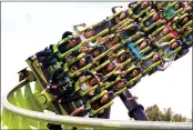  ?? CHRIS RILEY — TIMES-HERALD ?? Thrill-seekers ride the roller coaster Medusa at Six Flags Discovery Kingdom in Vallejo. The park will open its thrill rides on April 1with strict COVID-19measures in place. Get more informatio­n on the opening of the park at sixflags. com/discoveryk­ingdom.