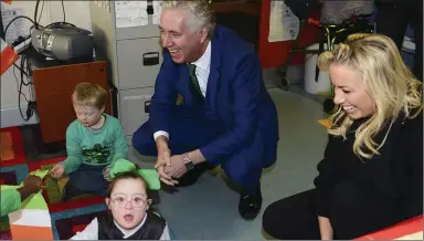  ??  ?? St Ita’s have certainly been in the news - a recent visit by FAI boss John Delaney (pictured) followed by Thomas Byrne TD which has sparked a change in government policy.