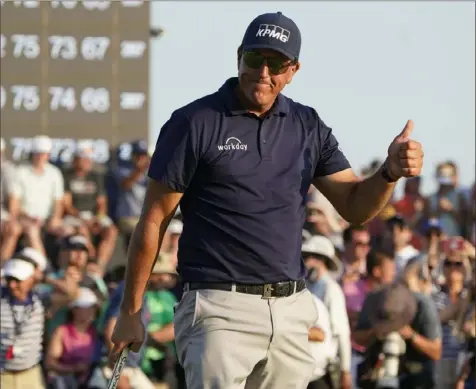  ?? Chris Carlson/Associated Press ?? A year ago, Phil Mickelson was the talk of the golf world for his magical weekend at Kiawah Island. Who could have imagined how the year since would play out for the man they call Lefty?