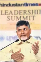  ?? ARUN SHARMA/HT ?? Andhra Pradesh chief minister and TDP leader N Chandrabab­u Naidu.