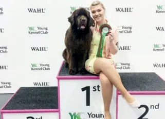  ??  ?? Nicole Owells with her dog Cooper. The duo won first prize in the 12-16 age category at Crufts last week