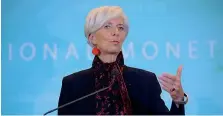  ??  ?? Christine Lagarde, direttore generale del Fondo monetario internazio­nale