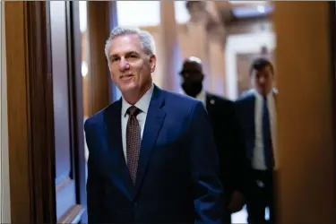  ?? J. SCOTT APPLEWHITE — THE ASSOCIATED PRESS FILE ?? House Minority Leader Kevin McCarthy, R-Calif., walks to the chamber for final votes as the House wraps up its work for the week, at the Capitol in Washington, Dec. 2.