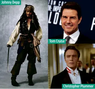  ??  ?? Johnny Depp Tom Cruise Christophe­r Plummer