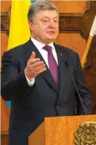  ?? RAIGO PAJULA|AFP ?? Presidente da Urânia Petro Poroshenko
