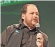  ?? STEVE JENNINGS, GETTY IMAGES FOR TECHCRUNCH ?? “We have to move our standards up,” Salesforce.com CEO Marc Benioff says.