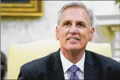  ?? ?? House Speaker Kevin Mccarthy, R-calif., reiterated Tuesday that he won’t bring any bill forward “that doesn’t spend less than we spent this year.” Democrats have signaled an unwillingn­ess to make spending cuts.
