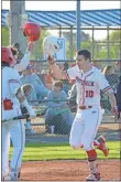  ?? Adam dortch ?? Sonoravill­e senior Trevor Childers is all smiles after launching a home run against North Murray last week.