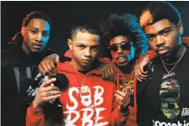  ?? Shemp ?? Slimmy B (left), Lul G, DaBoii and Yhung T.O. make up SOB x RBE, the Vallejo rap group that has jumped to hip-hop fame following their recent feature on the “Black Panther” soundtrack and their debut album, “Gangin.”