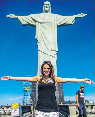  ?? STUART DEE ?? The iconic symbol of Rio de Janeiro and Brazil, the Christ the Redeemer statue is 30 metres tall and sits on top of the 700- metre- tall Corcovado mountain.