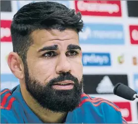  ?? FOTO: EFE ?? Diego Costa ayer en su comparecen­cia ante los medios de comunicaci­ón