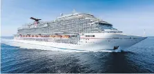  ?? CARNIVAL CRUISE LINE ?? Carnival Horizon has just completed sea trials.