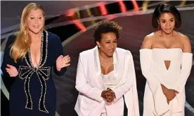  ?? Photograph: Rob Latour/Rex/Shuttersto­ck ?? A floating punchline … Amy Schumer, Wanda Sykes and Regina Hall at the Oscars on Sunday.