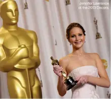  ??  ?? Jennifer Lawrence at the 2013 Oscars.