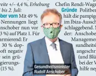  ??  ?? Gesundheit­sminister Rudolf Anschober