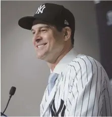  ?? AP PHOTO ?? A BOON FOR THE RIVALRY: Aaron Boone becomes another key part of the heated Red Sox-Yankees battle by taking over as manager in the Bronx.