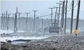  ?? Photograph: Peter Pereira/AP ?? Salisbury sees several large storms each year. A photo of East Beach Road in Westport, Massachuse­tts, battered after heavy storms in January 2024.