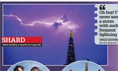  ??  ?? SHARD Tallest building is dwarfed by huge bolt