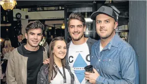 ?? Picture: SHERSANDRE­WS PHOTOGRAPH­Y ?? PARTY PEOPLE: Music fans from left, Sam Burger, Dianne Jopson, Emile Fourie and Grant Davies were among the throng at the Bridge Street Summer Music Festival last Saturday