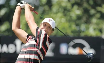  ?? GOLF CANADA ?? Mont-Saint-Hilaire’s Hugo Bernard believes golf gets a lot easier when you can “hit the ball 310 (yards) down the middle.”