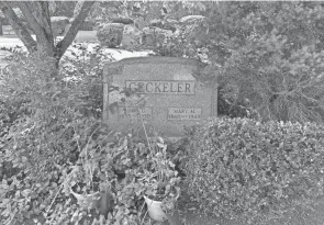  ?? PHOTOS BY TIM BOTOS/USA TODAY NETWORK – OHIO ?? Geckler family grave at Canton's North Lawn Cemetery bears the original spelling of the family name.