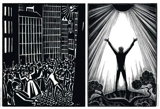  ??  ?? Le Soleil de Frans Masereel (1919)
L’Eclaireur de Lynd Ward (1929-1937)