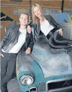  ?? Photo: JOHN HAWKINS/ FAIRFAX NZ 627816923 ?? In harmony: Steve Broad and Amber Reed-Parkinson play the lead roles in the Invercargi­ll Musical Theatre production of Grease.