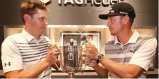  ?? Picture: GLENN HAMPSON ?? Former teammates Cameron Smith (left) and Jonas Blixt are now fighting for the Don Kirkwood Cup.