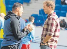  ?? FOTO: AFP ?? Ob Pal Dardai (li.) und Julian Nagelsmann hier über Milchreis reden?