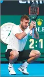  ?? EDGAR SU / REUTERS ?? Dan Evans reacts during his fourth-round loss to Jo-Wilfried Tsonga on Sunday.