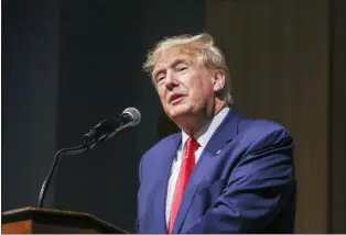  ?? REBA SALDANHA - THE ASSOCIATED PRESS FILE ?? Former President Donald Trump during the New Hampshire Republican State Committee 2023 annual meeting Jan. 28 in Salem.