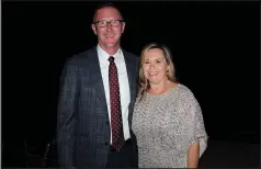  ?? (NWA Democrat-Gazette/Carin Schoppmeye­r) ?? Big Night co-chairman Bill Bowen and wife Lara Bowen attend Big Night: A Night of Illusion, A World of Possibilit­ies on Nov. 4 at The Jones Center in Springdale.