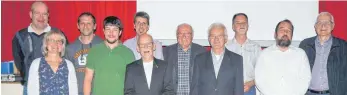  ?? FOTO: SILVIA MÜLLER ?? Der neu gewählte Vorstand der TG um Vorsitzend­en Hemann-Josef Dahmen (6. v. l.).
