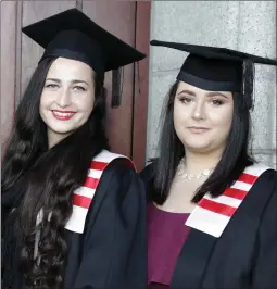  ??  ?? Justina Petrauskai­te from Wicklow Town and Hannah Farrell from Kilcoole, who graduated in Supervisio­n in Early Childhood Education and Care.