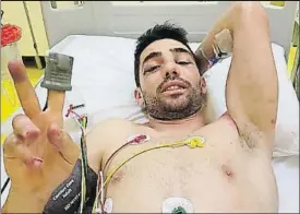  ?? FOTO: FACEBOOK ?? Michele Pirro desde la cama del Ospedale Correggio El ducatista volvió a nacer