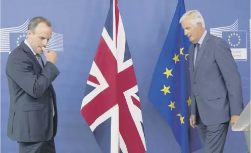  ?? PICTURE: VIRGINIA MAYO/AP ?? Brexit Secretary Dominic Raab, left, and EU chief negotiator Michel Barnier will meet for more talks next week