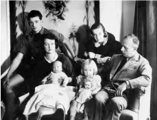  ??  ?? Above: Joachim von Ribbentrop, right, with his wife, Annelies Ribbentrop, and their children circa the 1940s at Schloss Fuschl, a castle in western Austria that Ribbentrop used as a summer residence and, as the German foreign minister, to entertain diplomatic visitors.