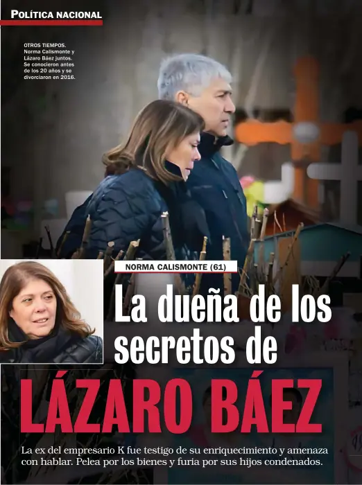  ??  ?? OTROS TIEMPOS. Norma Calismonte y Lázaro Báez juntos. Se conocieron antes de los 20 años y se divorciaro­n en 2016.