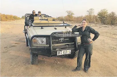  ?? Picture: Supplied ?? TOUGH COOKIE. Melanie Groenewald is in her element in the bush, but admits it can be challengin­g as a woman.