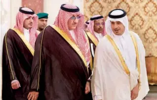  ?? (واس) ?? الأمير محمد بن نايف ورئيس الوزراء القطري قبيل الاجتماع