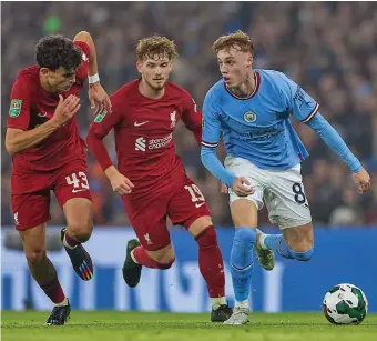  ?? ?? Action from the Liverpool and Manchester match on December 23, 2022.