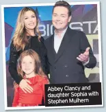  ??  ?? Abbey Clancy and daughter Sophia with Stephen Mulhern