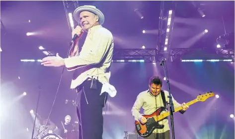  ?? BOB TYMCZYSZYN/POSTMEDIA NEWS ?? Gord Downie, lead singer of the Tragically Hip, is shown performing at Meridian Centre in St. Catharines during the band’s Fully and Completely tour in 2015. Downie, who last year announced he had been diagnosed with terminal brain cancer, died Tuesday...