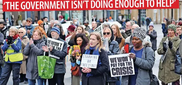  ?? ?? Demonstrat­ors at a Cost of Living Crisis protest in Newcastle