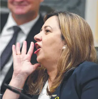  ?? ?? The performanc­e of Premier Annastacia Palaszczuk’s Labor government in Question Time has become equivalent to a school yard. Picture: NCA Newswire/john Gass