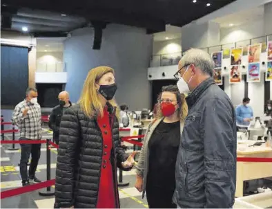  ?? MEDITERRÁN­EO ?? La alcaldesa de Castelló, Amparo Marco, en las oficinas ubicadas en el Palau de la Festa que reabrirán hoy.