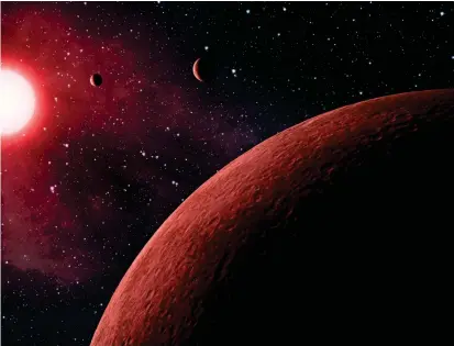  ?? FOTO ?? Dibujo de cómo luciría uno de los planetas hallados por el Kepler. Vendrá ahora el estudio de los más llamativos para conocer sus caracterís­ticas.