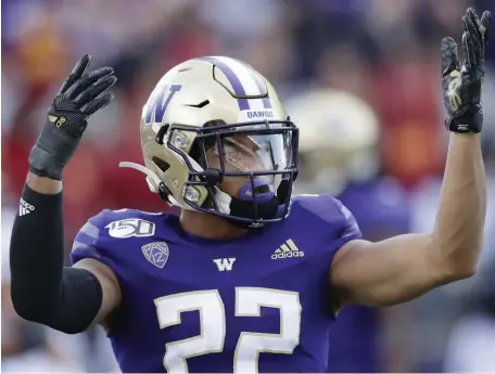  ?? Ap FilE pHoToS ?? GOT IT COVERED: Washington cornerback Trent McDuffie could be a target of the Patriots in the first round.