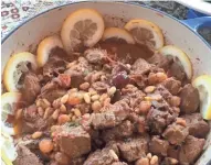  ?? AMY DEWALL DADMUN ?? Lamb Stew with Lemon and Olives is a lighter version, ideal for the winter-to-spring transition.